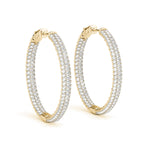 Load image into Gallery viewer, .8 Inch 3 Row Pave Round Hoop