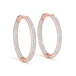 Load image into Gallery viewer, .8 Inch 3 Row Pave Round Hoop