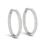 Load image into Gallery viewer, .8 Inch 3 Row Pave Round Hoop