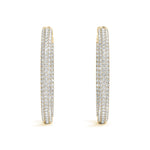 Load image into Gallery viewer, .8 Inch 3 Row Pave Round Hoop