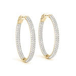 Load image into Gallery viewer, 1.5 Inch 3 Row Pave Oval Hoop