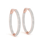 Load image into Gallery viewer, 1.5 Inch 3 Row Pave Oval Hoop
