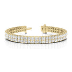 Load image into Gallery viewer, 2 Stone Vertical Bar Link Bracelet