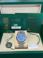 Load image into Gallery viewer, Rolex Datejust 41mm Stainless Steel Fluted Jubilee Blue Azzurro Dial - 126334