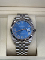 Load image into Gallery viewer, Rolex Datejust 41mm Stainless Steel Fluted Jubilee Blue Azzurro Dial - 126334