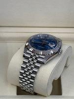 Load image into Gallery viewer, Rolex Datejust 41mm Stainless Steel Fluted Jubilee Blue Azzurro Dial - 126334