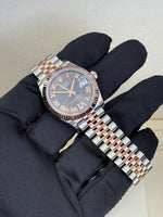 Load image into Gallery viewer, Rolex Datejust 31mm Two-Tone Rose Fluted Jubilee Slate Roman Dial - 278271