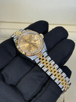 Load image into Gallery viewer, Rolex Lady-Datejust 28mm Two-Tone Yellow Fluted Jubilee Champagne Star Diamond Dial - 279173