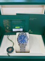 Load image into Gallery viewer, Rolex Datejust 41mm Stainless Steel Fluted Jubilee Blue Stick Dial