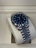 Load image into Gallery viewer, Rolex Datejust 41mm Stainless Steel Fluted Jubilee Blue Stick Dial