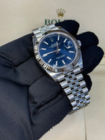 Load image into Gallery viewer, Rolex Datejust 41mm Stainless Steel Fluted Jubilee Blue Stick Dial