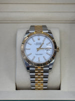 Load image into Gallery viewer, Rolex Datejust 41mm Two-Tone Yellow Fluted Jubilee White Index Dial - 126333
