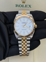 Load image into Gallery viewer, Rolex Datejust 41mm Two-Tone Yellow Fluted Jubilee White Index Dial - 126333