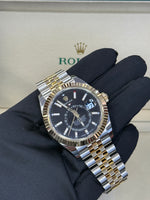 Load image into Gallery viewer, Rolex Sky-Dweller 42mm Two-Tone Yellow Fluted Jubilee Black Index Dial - 336933