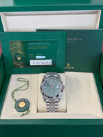 Load image into Gallery viewer, Rolex Datejust 41mm Stainless Steel Fluted Jubilee Mint Green Stick Dial - 126334