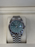Load image into Gallery viewer, Rolex Datejust 41mm Stainless Steel Fluted Jubilee Mint Green Stick Dial - 126334