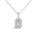 Load image into Gallery viewer, Emerald Cut Halo Pendant
