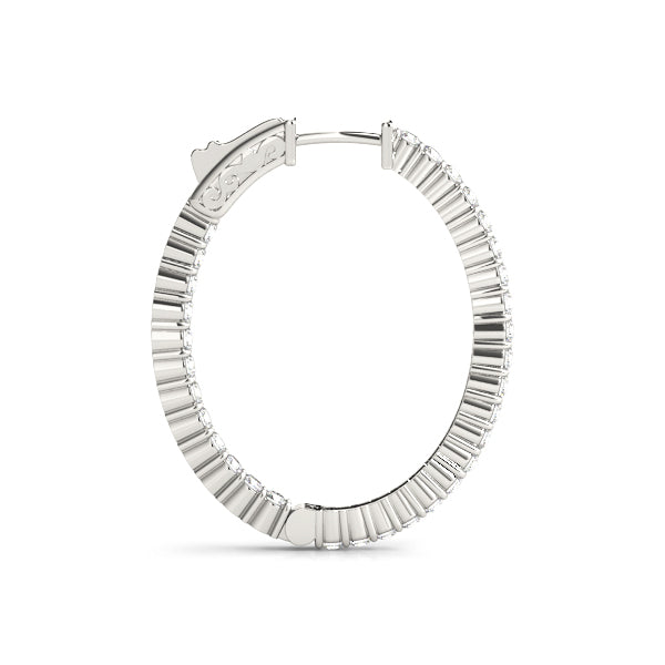 1 Inch 2 Prong Oval Hoop