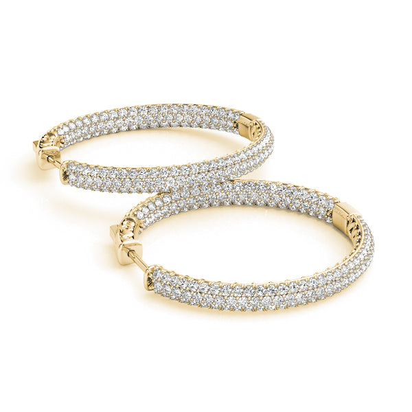.8 Inch 3 Row Pave Round Hoop