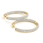Load image into Gallery viewer, .8 Inch 3 Row Pave Round Hoop
