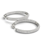 Load image into Gallery viewer, .8 Inch 3 Row Pave Round Hoop
