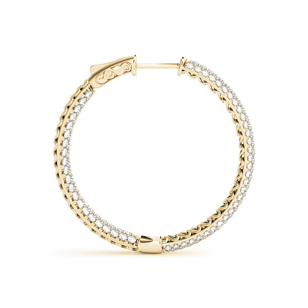 .8 Inch 3 Row Pave Round Hoop
