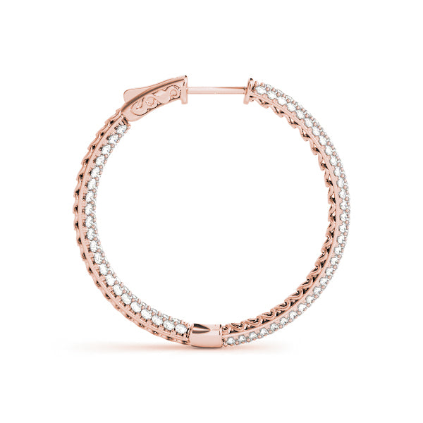 .8 Inch 3 Row Pave Round Hoop