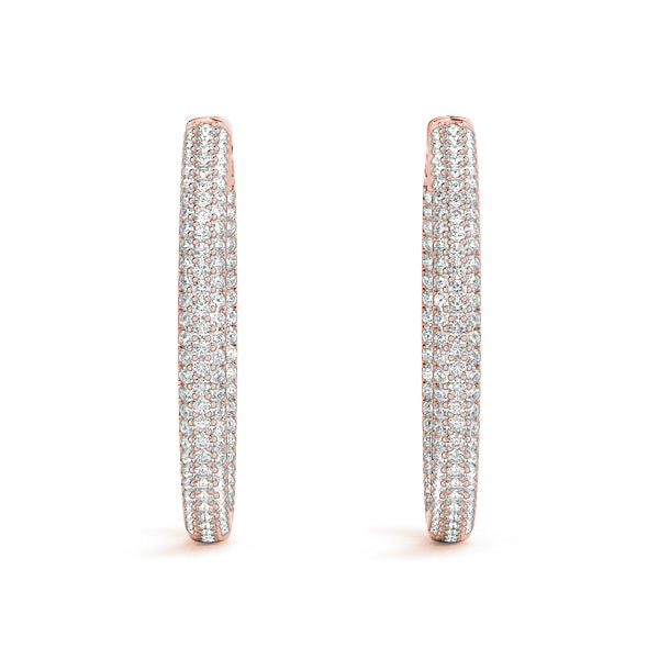 .8 Inch 3 Row Pave Round Hoop