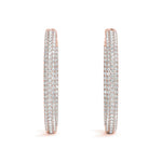 Load image into Gallery viewer, .8 Inch 3 Row Pave Round Hoop
