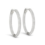Load image into Gallery viewer, 1.5 Inch 3 Row Pave Oval Hoop
