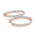 Load image into Gallery viewer, 1.5 Inch 3 Row Pave Oval Hoop
