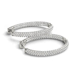 Load image into Gallery viewer, 1.5 Inch 3 Row Pave Oval Hoop
