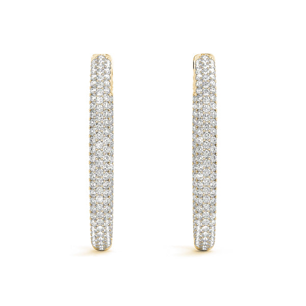 1.5 Inch 3 Row Pave Oval Hoop