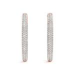Load image into Gallery viewer, 1.5 Inch 3 Row Pave Oval Hoop
