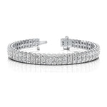 Load image into Gallery viewer, 2 Stone Vertical Bar Link Bracelet
