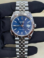 Load image into Gallery viewer, Datejust 41mm Stainless Steel Fluted Jubilee Blue Stick Dial
