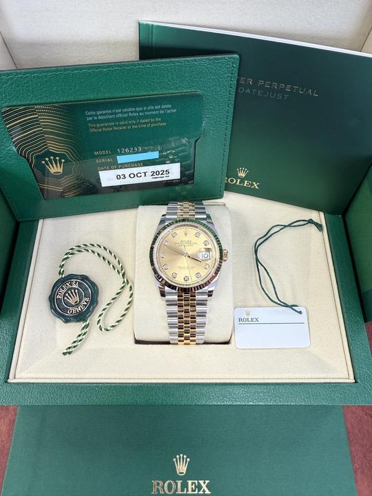 Datejust 36mm Two-Tone Yellow Jubilee Champagne Diamond Dial