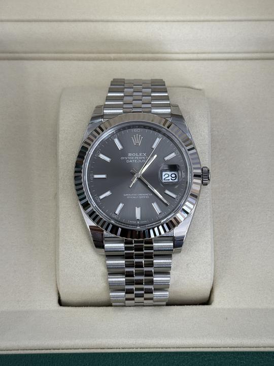 Datejust 41mm stainless steel fluted jubilee slate stick dial