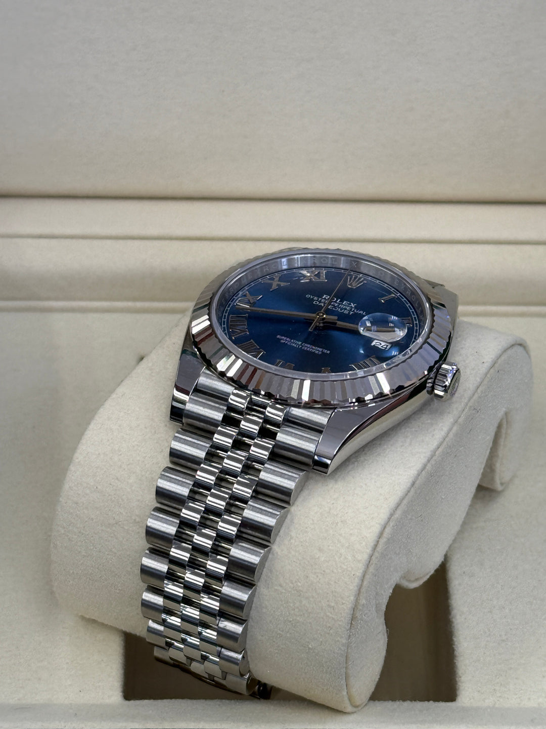 Rolex Datejust 41mm Stainless Steel Fluted Jubilee Blue Azzurro Dial - 126334