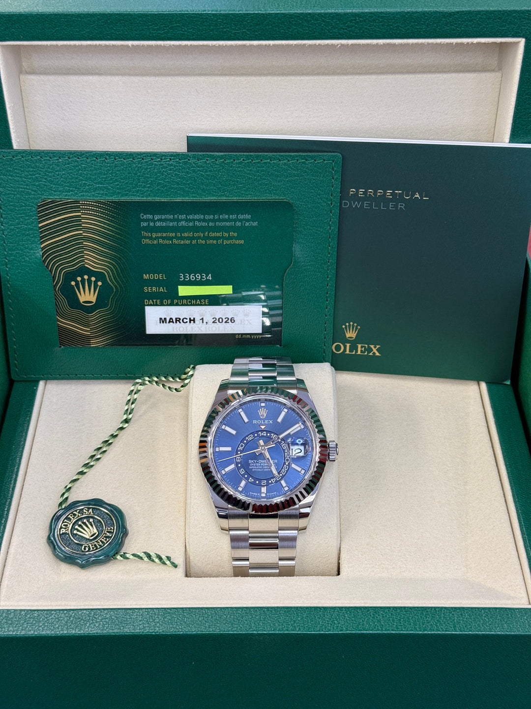Rolex Sky-Dweller 42mm Blue Dial Stainless Steel Oyster - 336934