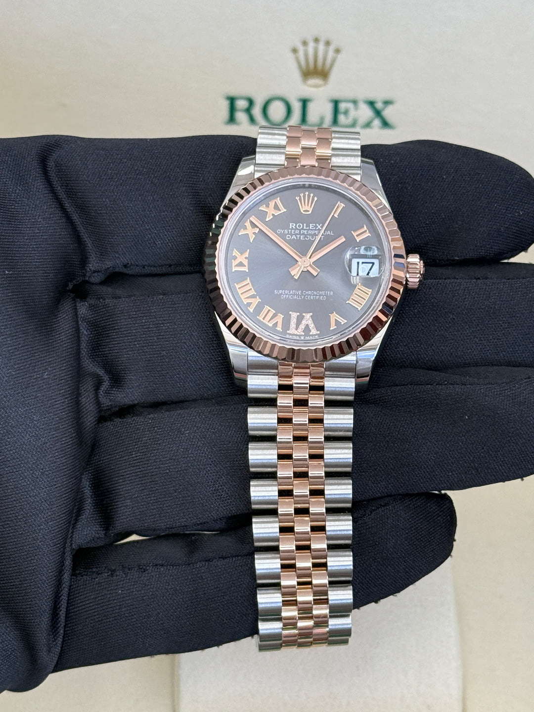 Rolex Datejust 31mm Two-Tone Rose Jubilee Slate Roman Dial - 278271