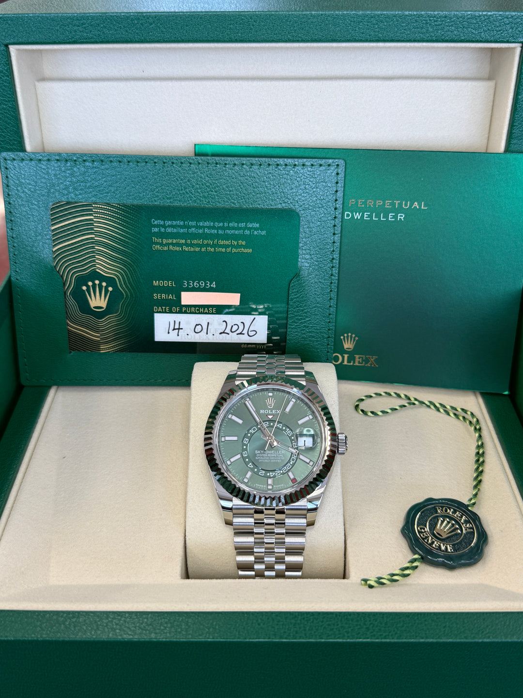 Rolex Sky-Dweller 42mm Mint Green Dial Stainless Steel Jubilee - 336934