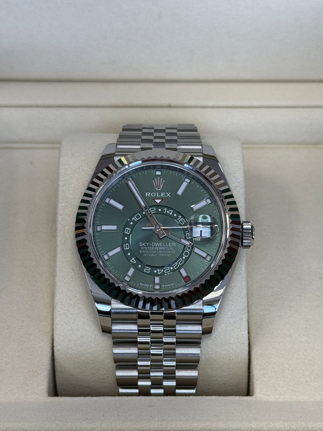 Rolex Sky-Dweller 42mm Mint Green Dial Stainless Steel Jubilee - 336934