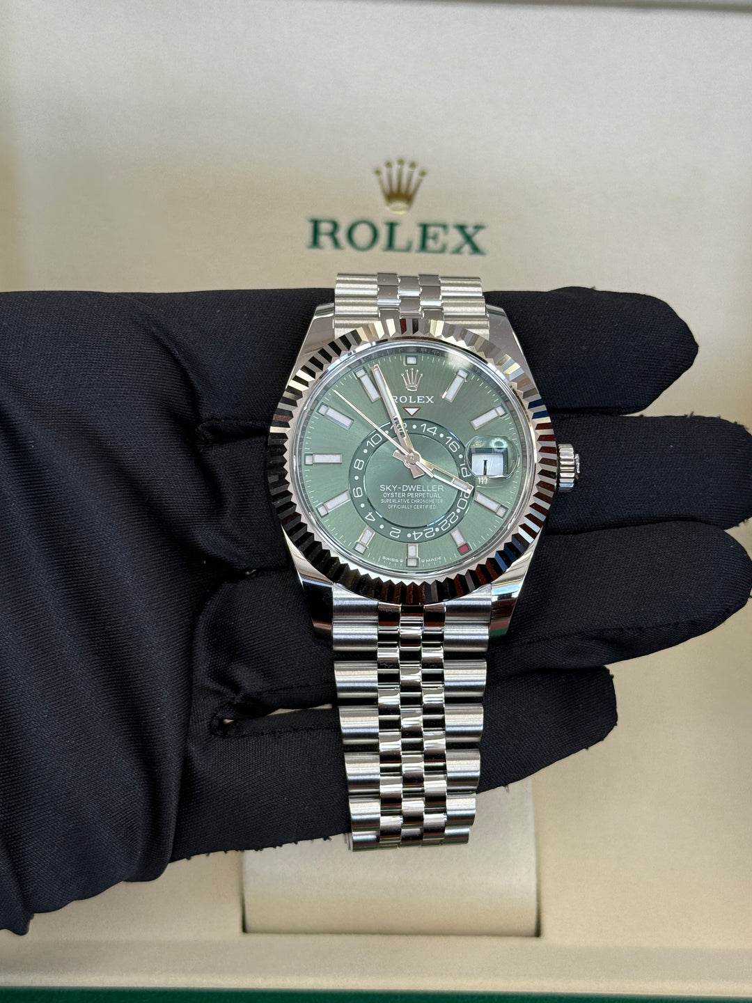 Rolex Sky-Dweller 42mm Mint Green Dial Stainless Steel Jubilee - 336934