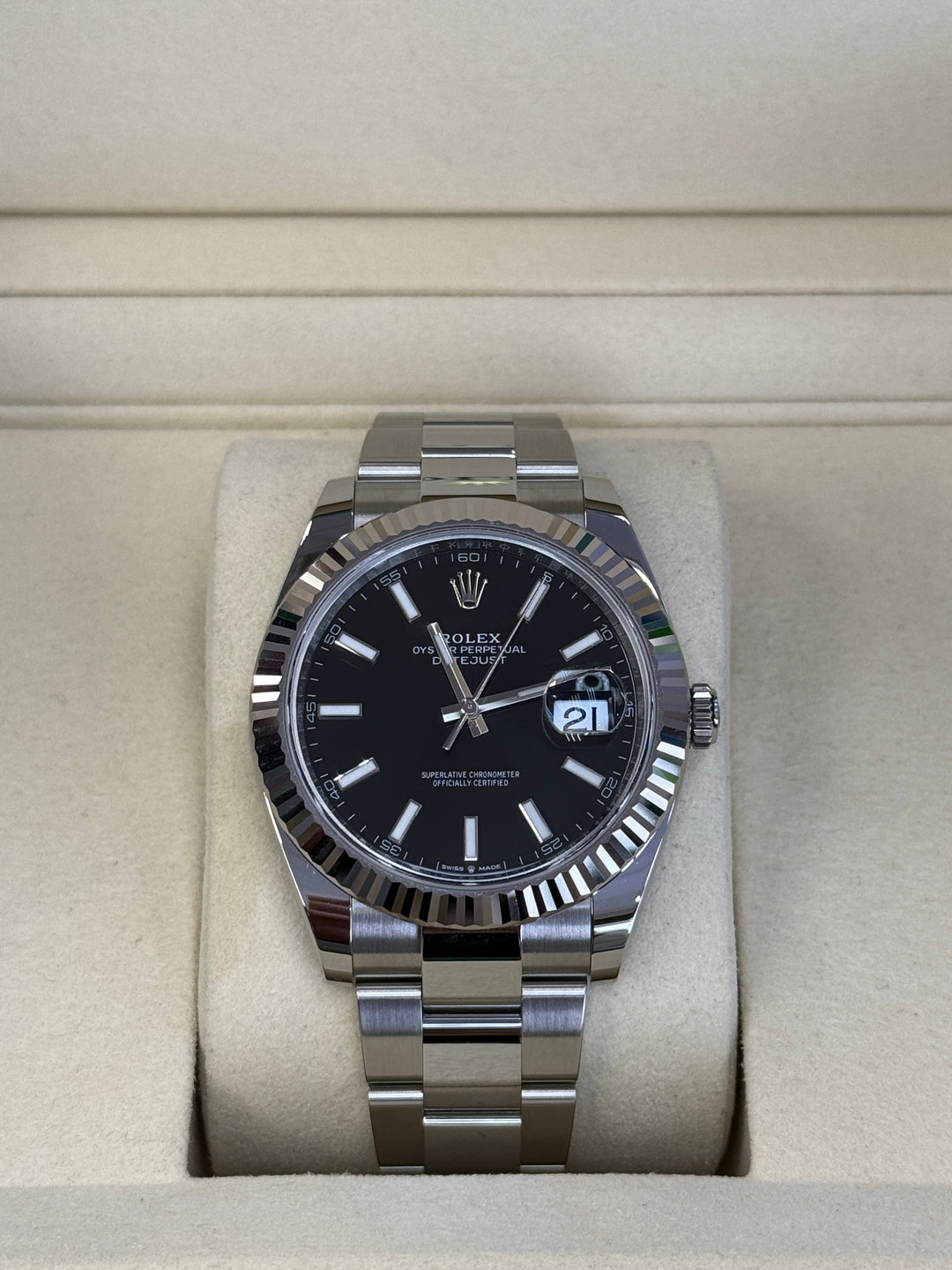 Rolex Datejust 41mm Black Index Dial Stainless Steel Oyster - 126334