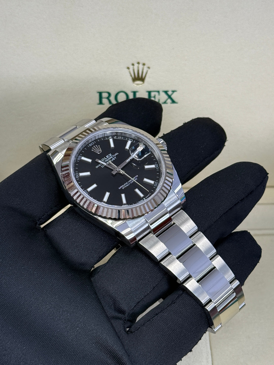Rolex Datejust 41mm Black Index Dial Stainless Steel Oyster - 126334