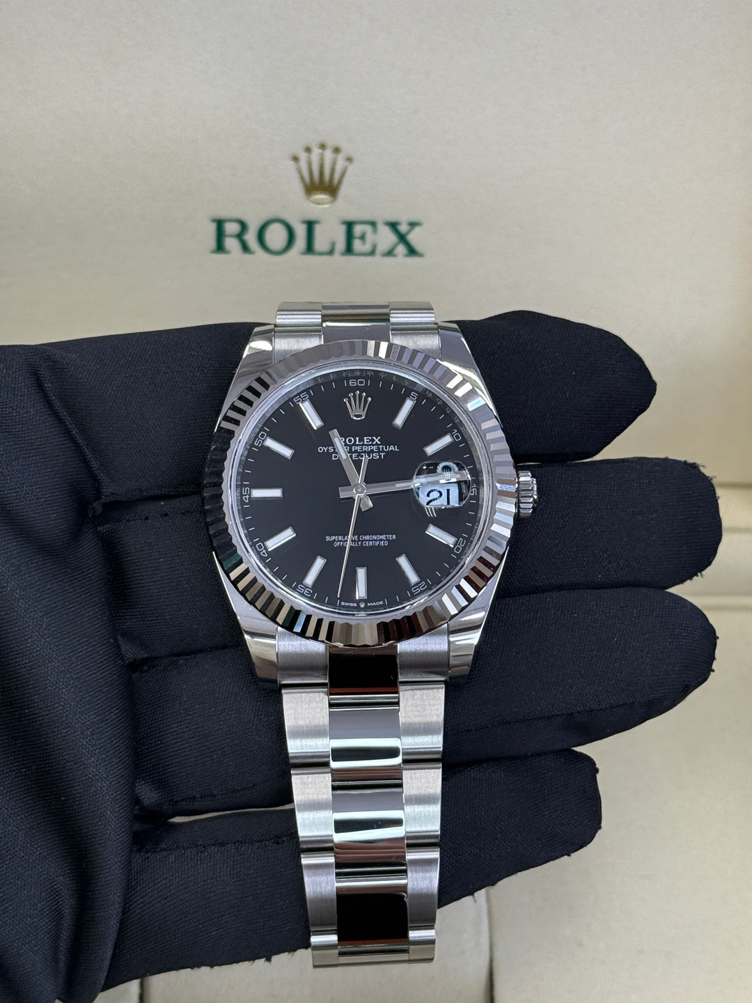 Rolex Datejust 41mm Black Index Dial Stainless Steel Oyster - 126334