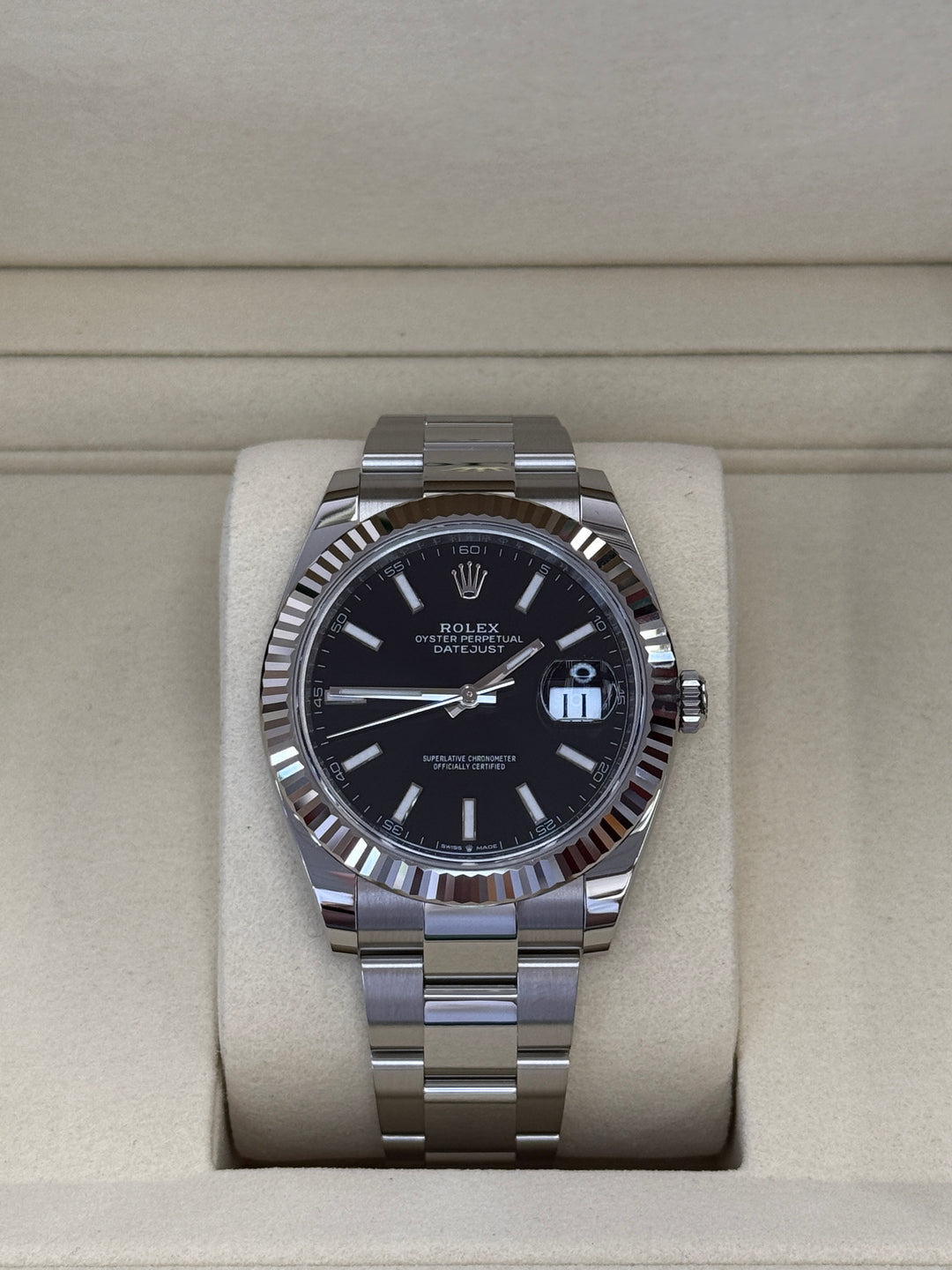 Rolex Datejust 41mm Black Index Dial Stainless Steel Oyster - 126334
