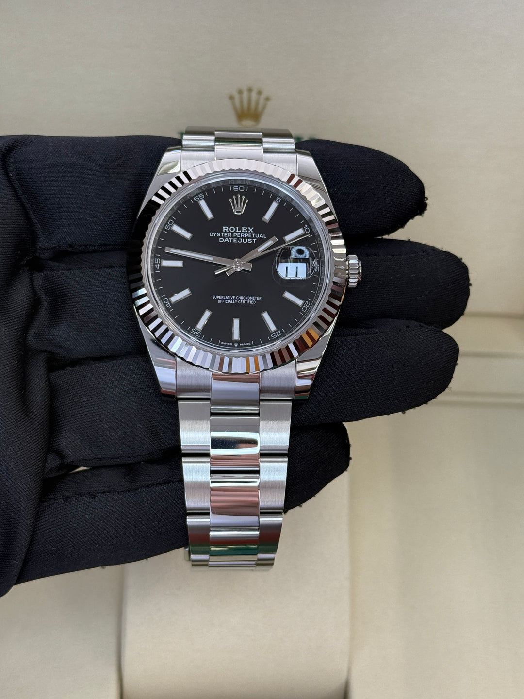 Rolex Datejust 41mm Black Index Dial Stainless Steel Oyster - 126334