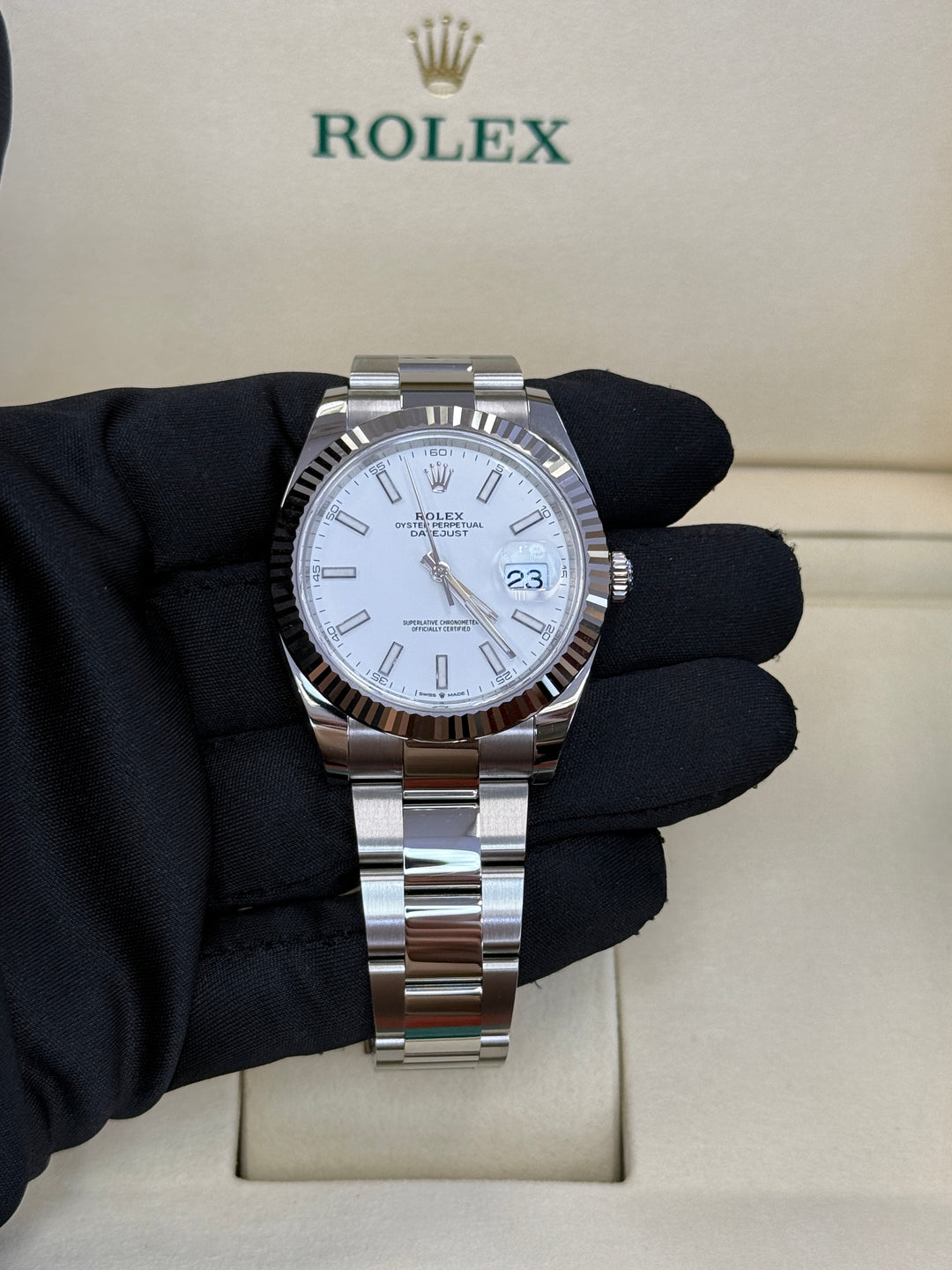 Rolex Datejust 41mm White Index Dial Stainless Steel Oyster - 126334